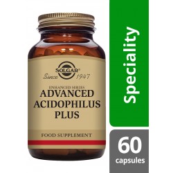 warrior-health-Solgar Advanced Acidophilus Plus vegetable capsules. Providing Specially Cultured Strains of L. Acidophilus and B. Lactis; Beneficial Microorganisms that Survive Stomach Acidity, Naturally Resides in the Lower Digestive Tract, to help maintain a Healthy Intestinal Flora.